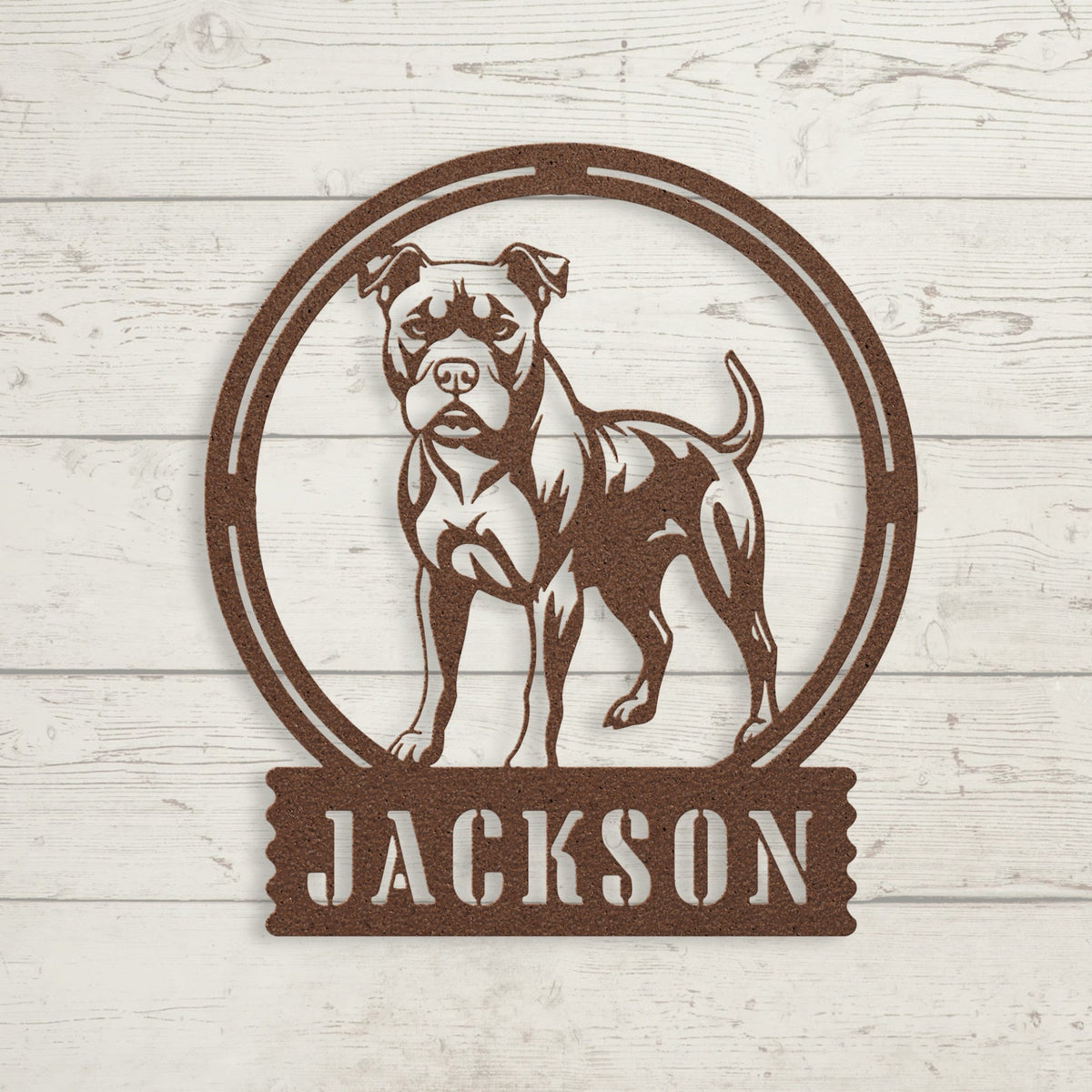 Bold and Beautiful: Custom Pitbull Metal Wall Sign - BullyBellyMetal Sign