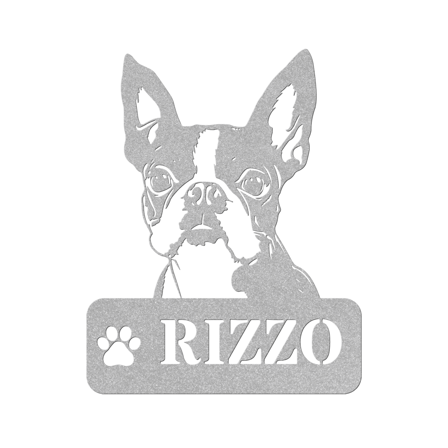 Boston Terrier Metal Name Sign - BullyBellyMetal Sign