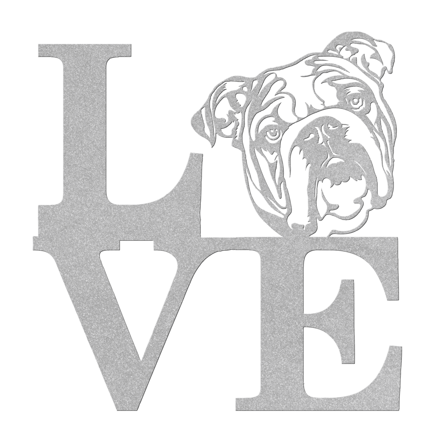 English Bulldog Love Metal Wall Sign - BullyBellyMetal Sign