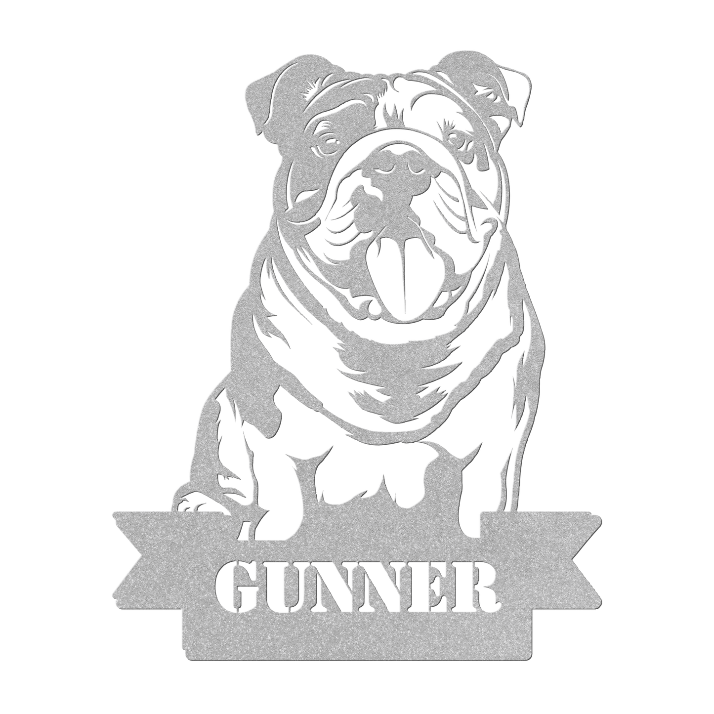English Bulldog Metal Nameplate - BullyBellyMetal Sign