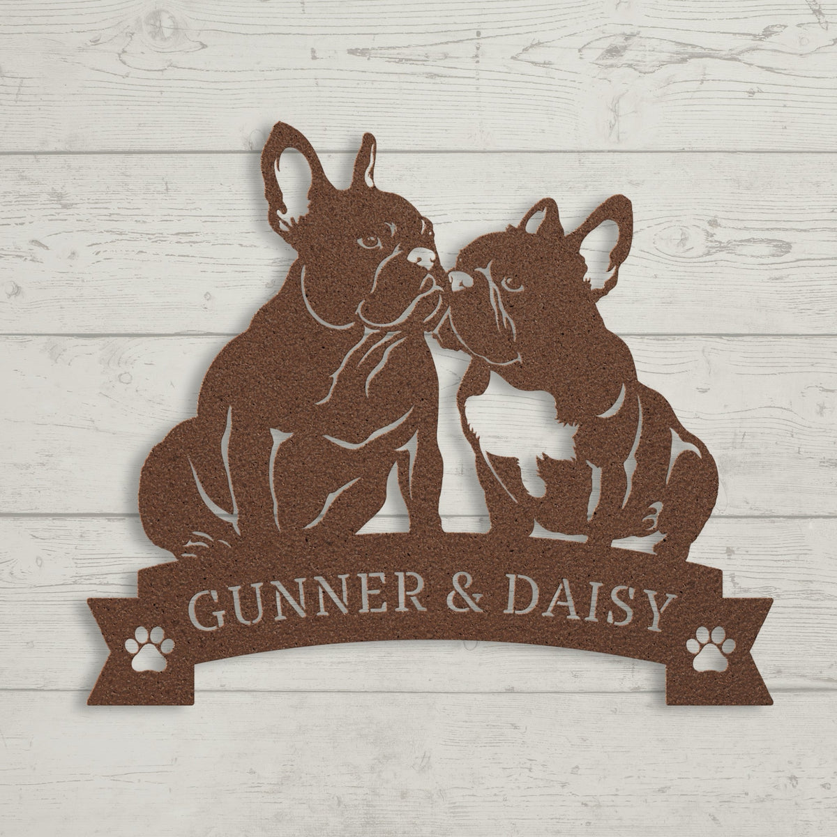 French Bulldog Eternal Love Metal Wall Art - BullyBellyMetal Sign