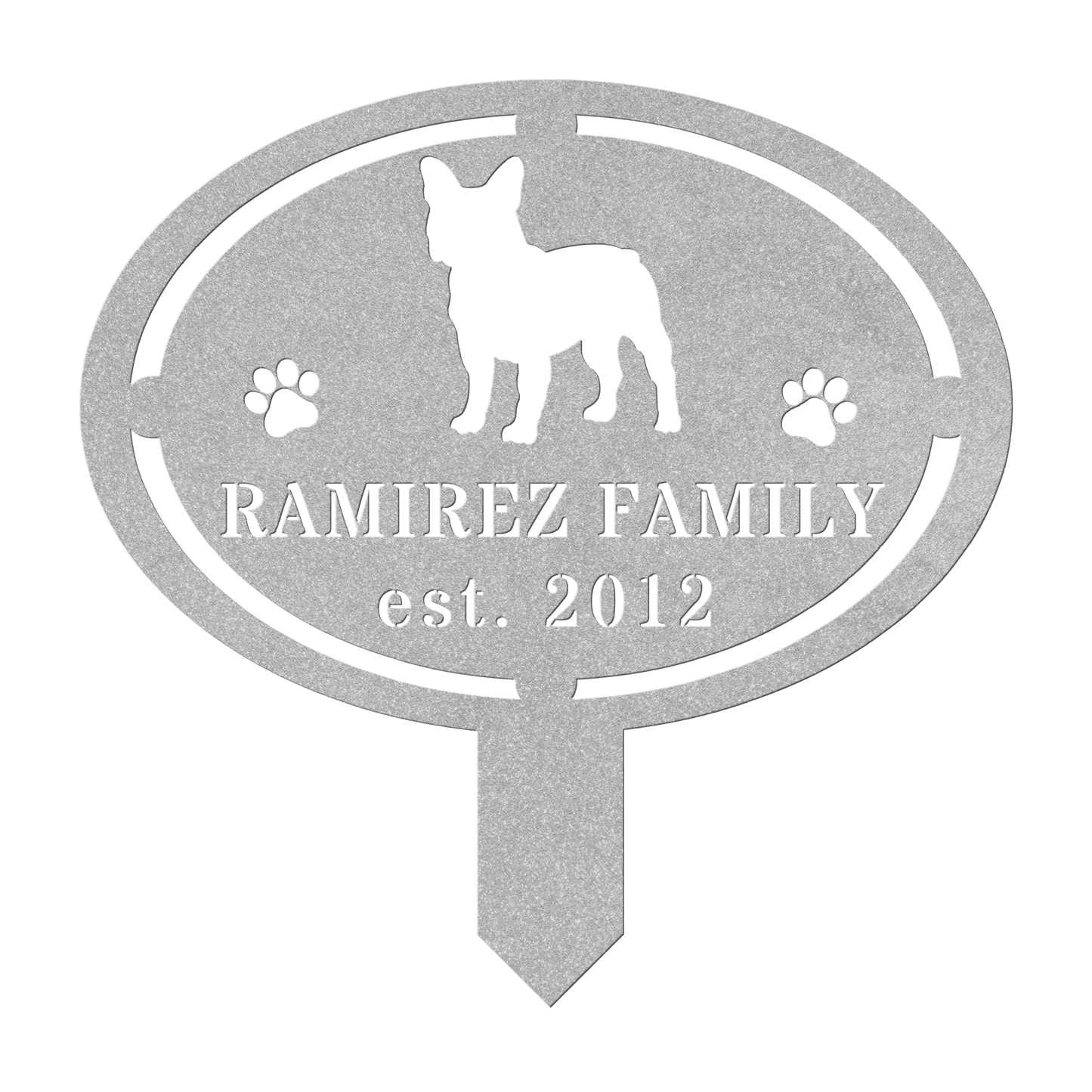 French Bulldog Family Yard Sign - BullyBellyMetal Sign
