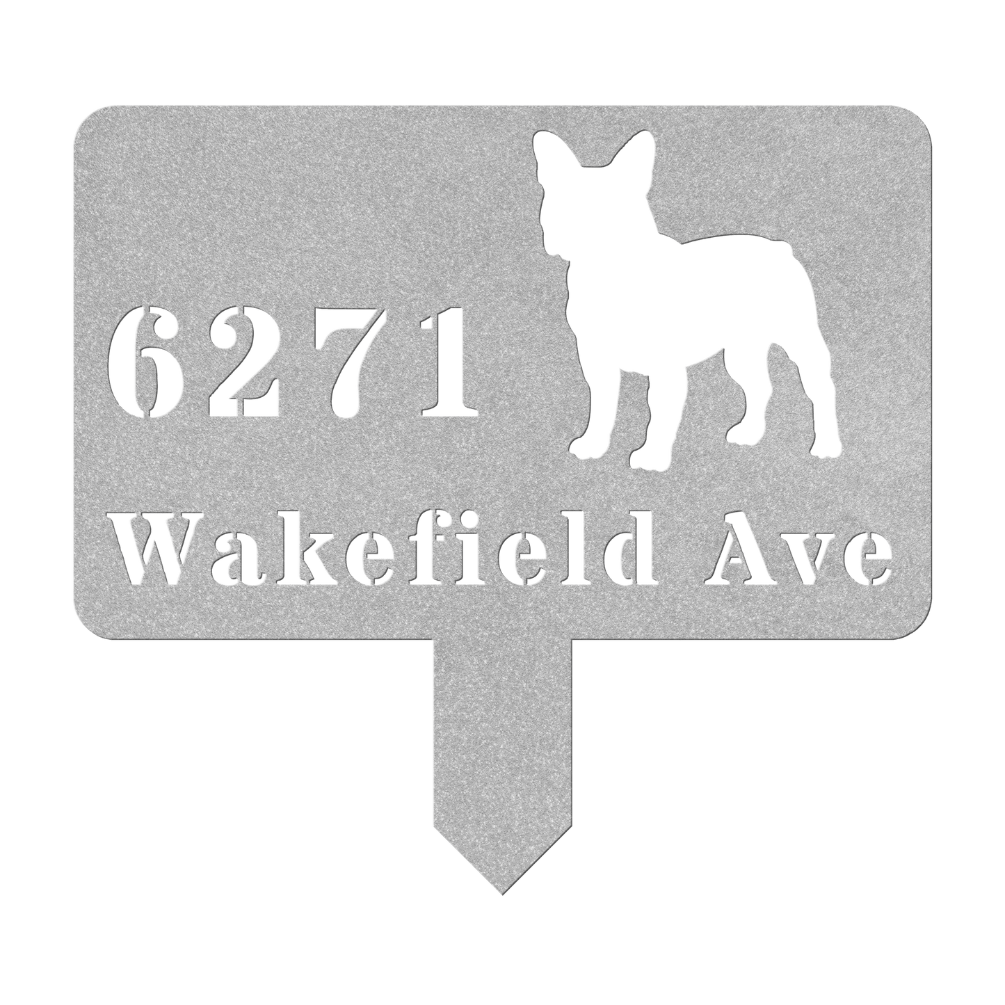 French Bulldog House Address Yard Sign - BullyBellyMetal Sign