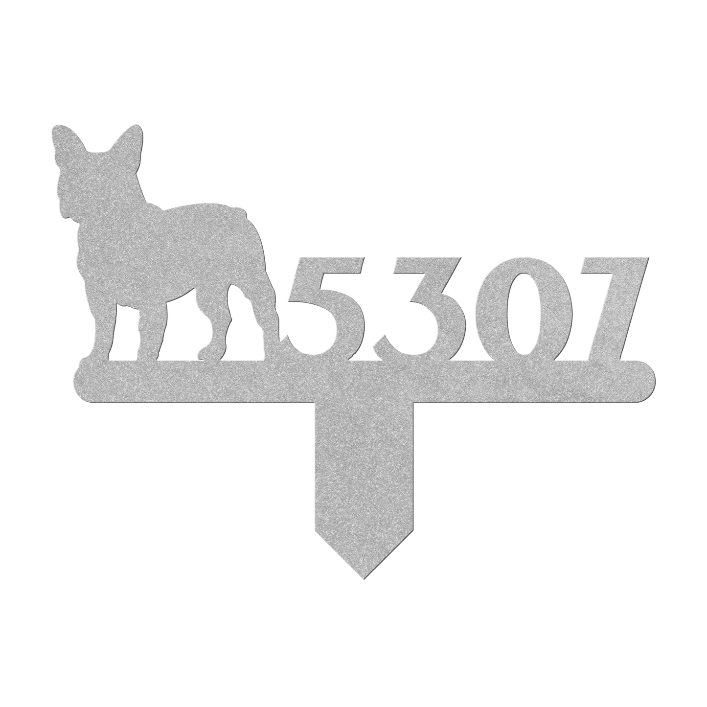 French Bulldog House Numbers Lawn Sign - BullyBellyMetal Sign