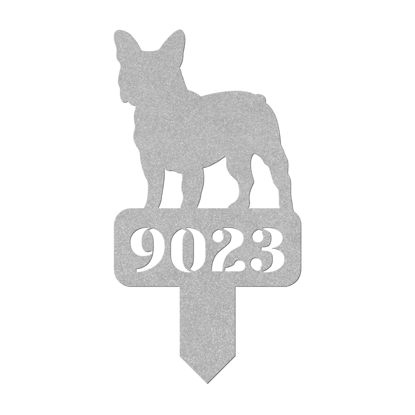 French Bulldog House Numbers Yard Sign - BullyBellyMetal Sign