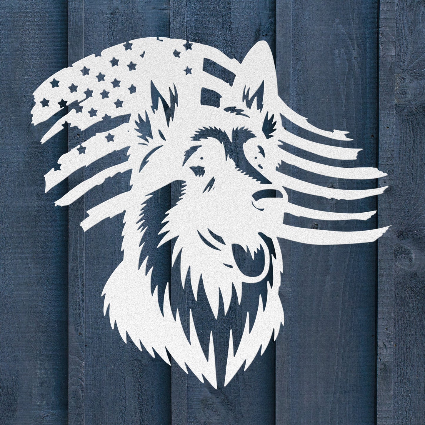 German Shepherd Flag Tribute: Honoring Military Working Dogs - BullyBellyMetal Sign