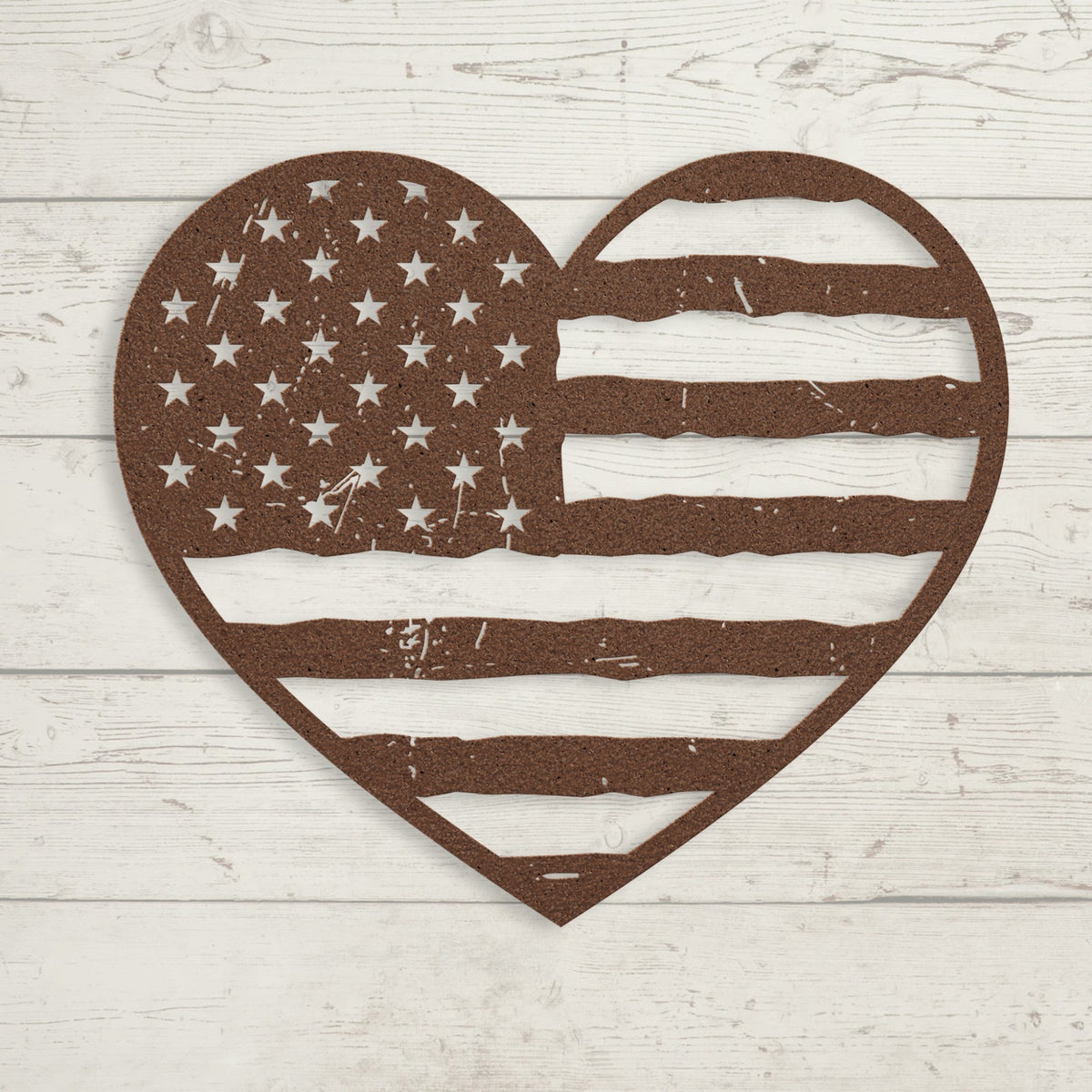 Heart of America: Rustic Flag Metal Wall Decor - BullyBellyMetal Sign