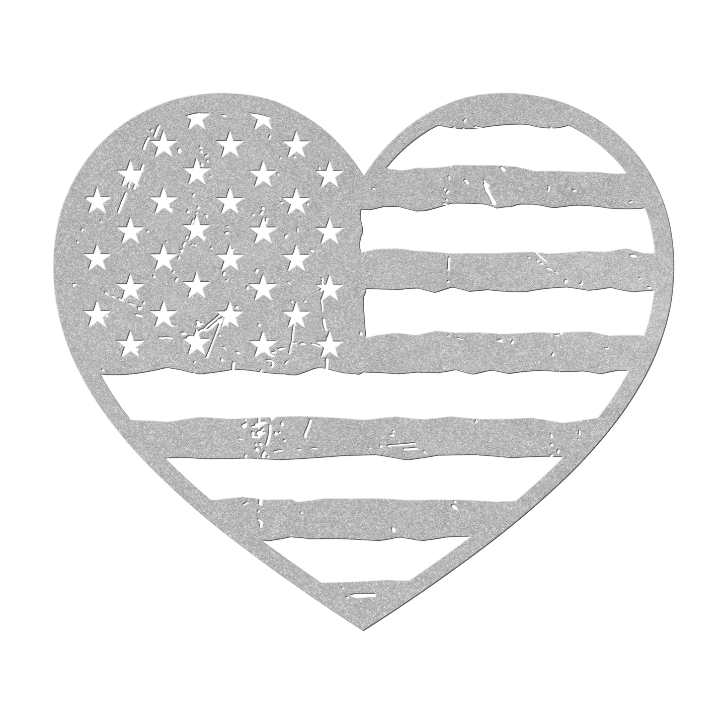 Heart of America: Rustic Flag Metal Wall Decor - BullyBellyMetal Sign