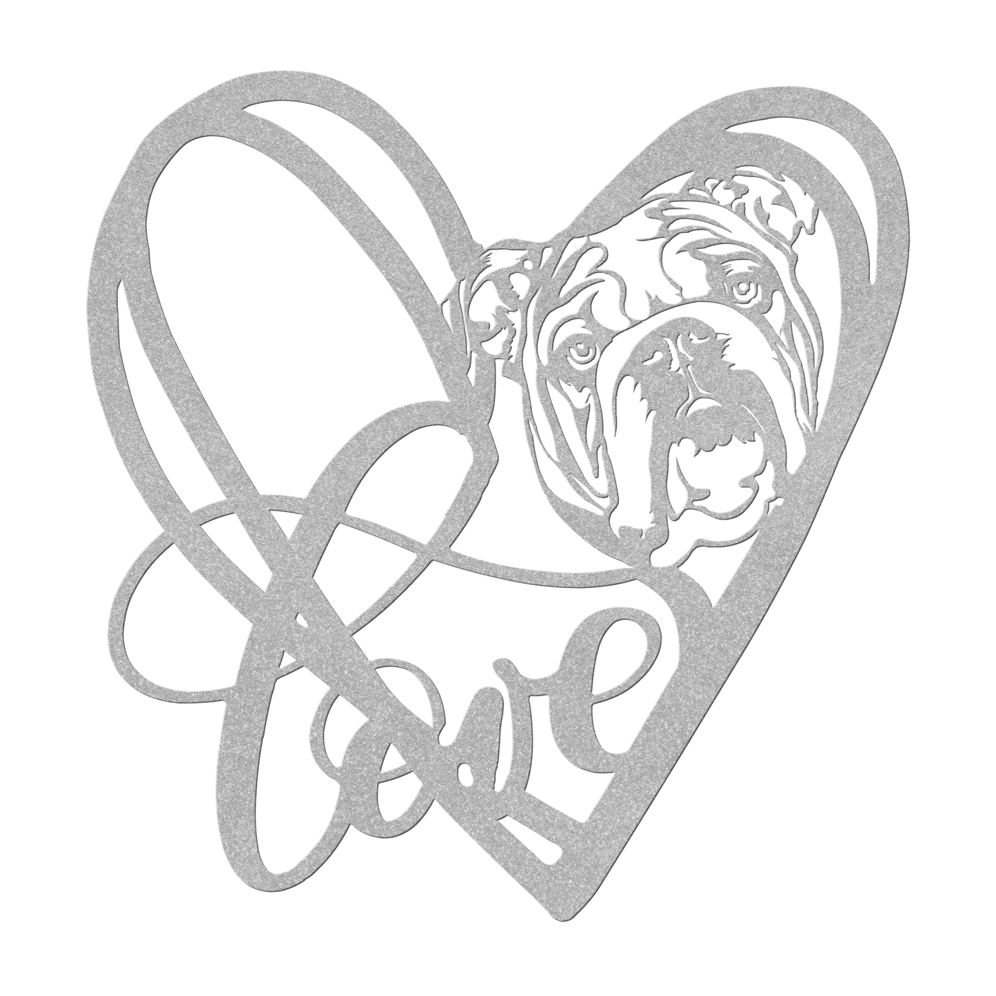My Love, My Heart English Bulldog Metal Wall Art - BullyBellyMetal Sign