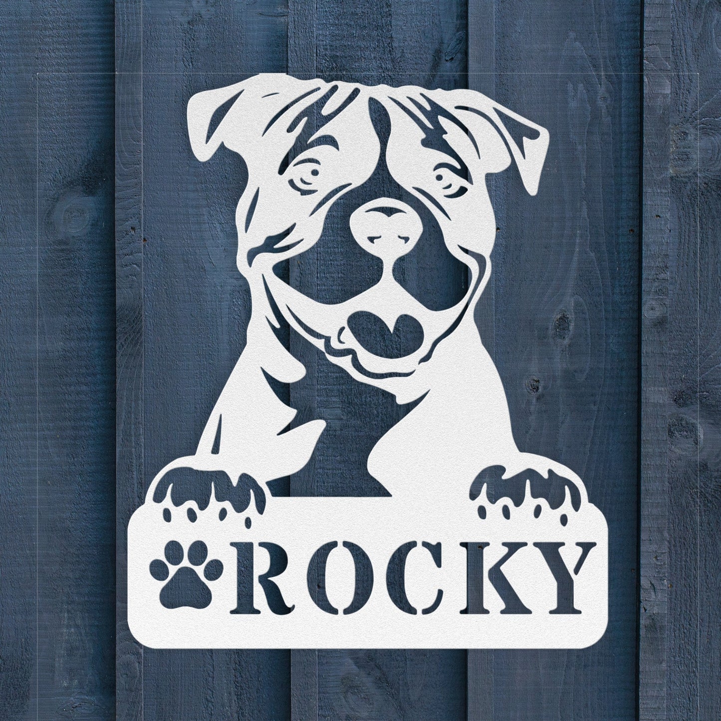 Pitbull Metal Name Sign - BullyBellyMetal Sign