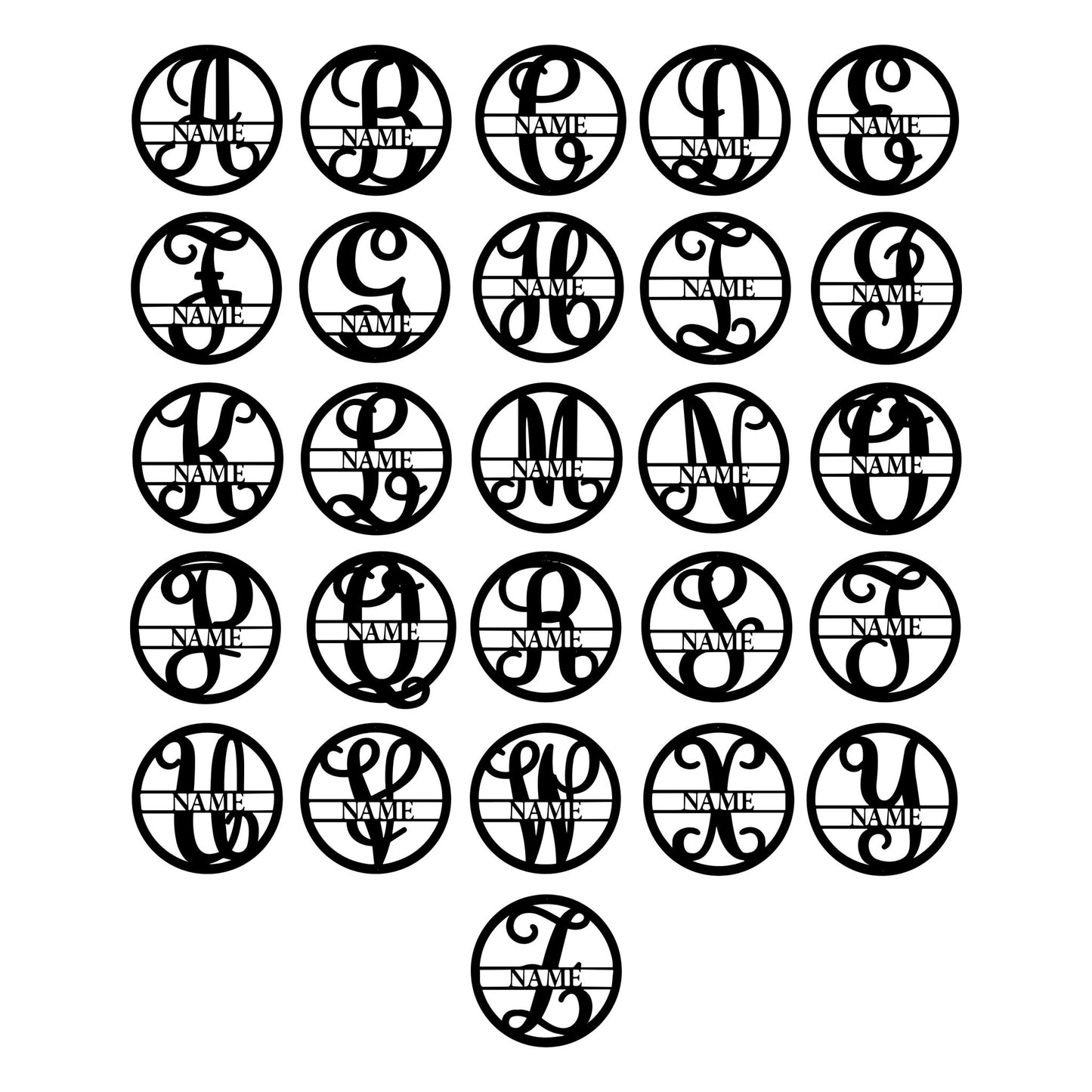 Split Letter Monogram Metal Sign – Custom Family Name Porch & Front Door Wall Art - BullyBellyMetal Sign