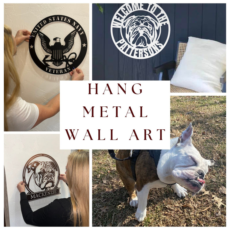 Guide to Home Decor in 2024: How To Hang Bulldog Name Metal Wall Art Correctly - BullyBelly