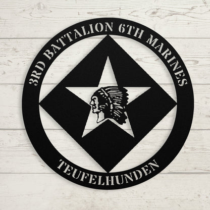 3rd Battalion 6th Marines | USMC Military Wall Art | Veteran & Marine Gift - BullyBellyMetal Sign