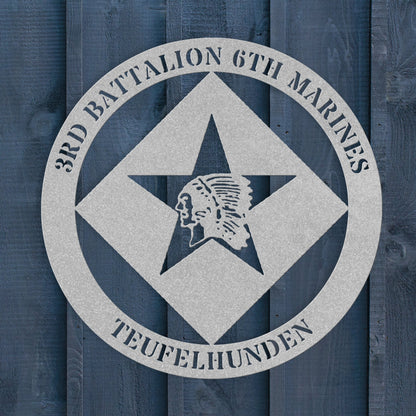 3rd Battalion 6th Marines | USMC Military Wall Art | Veteran & Marine Gift - BullyBellyMetal Sign