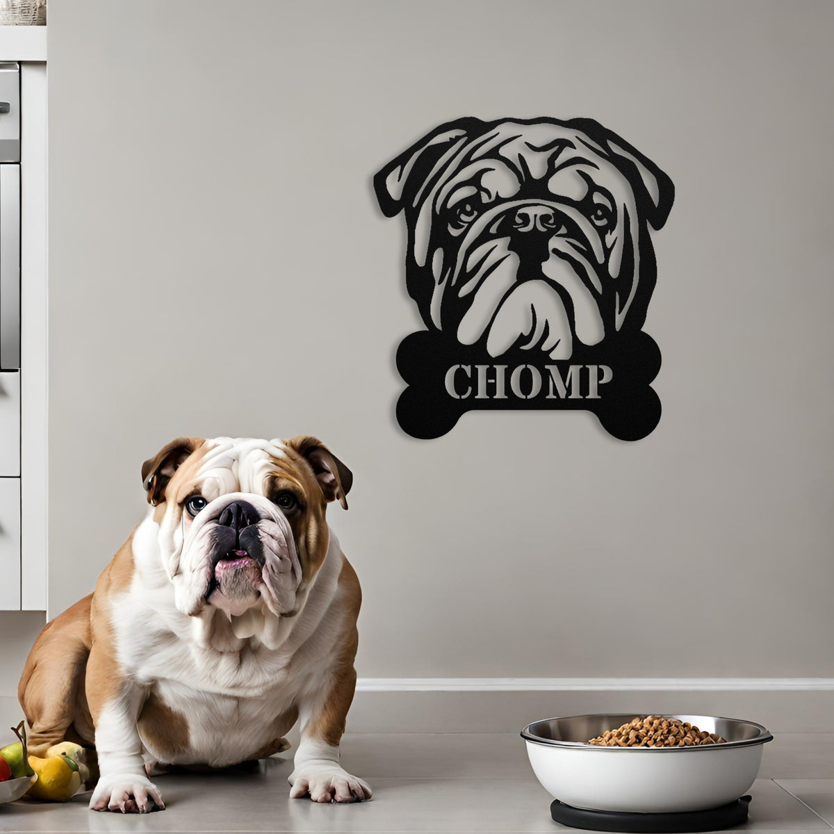 English Bulldog Bistro - Food Bowl Sign