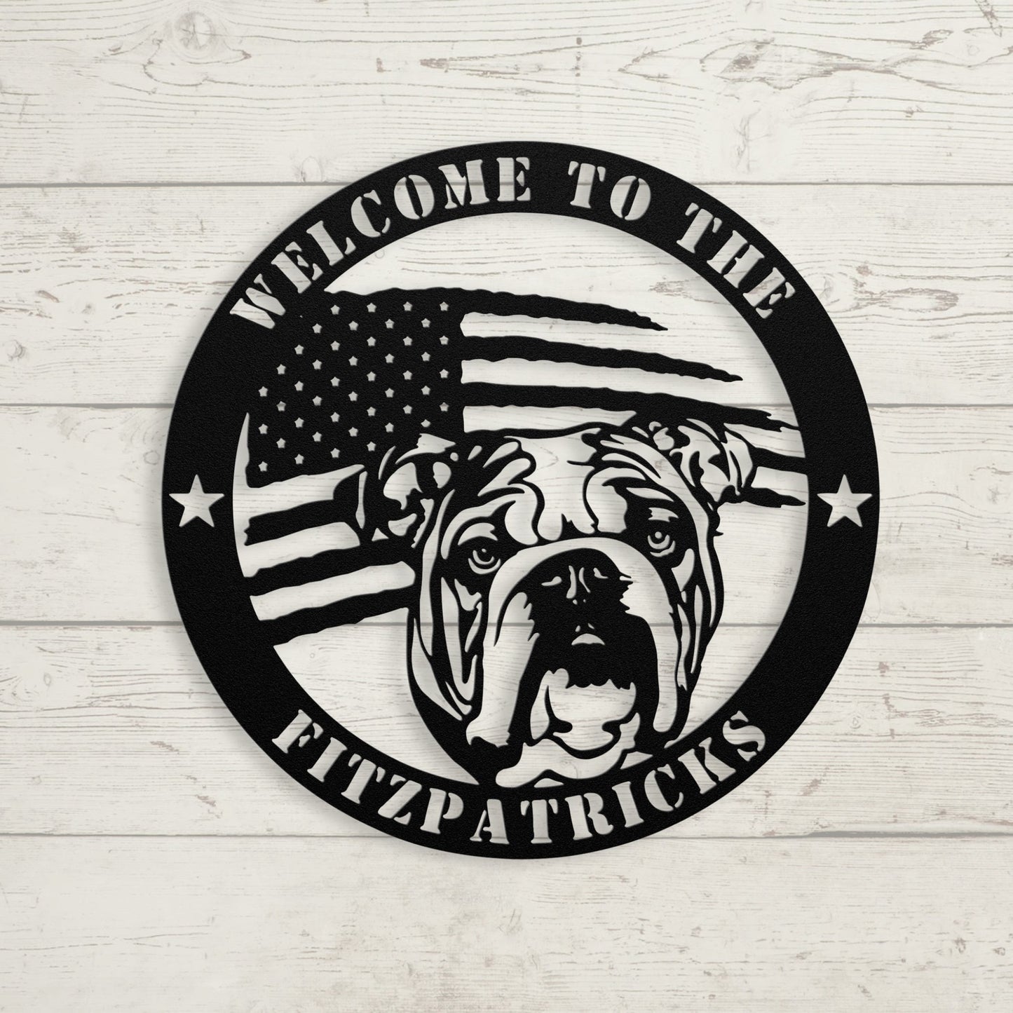 Bold and Patriotic: English Bulldog Wall Art, Customized for Your Home