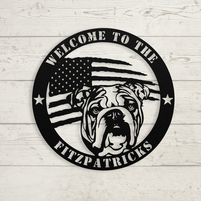 Bold and Patriotic: English Bulldog Wall Art, Customized for Your Home