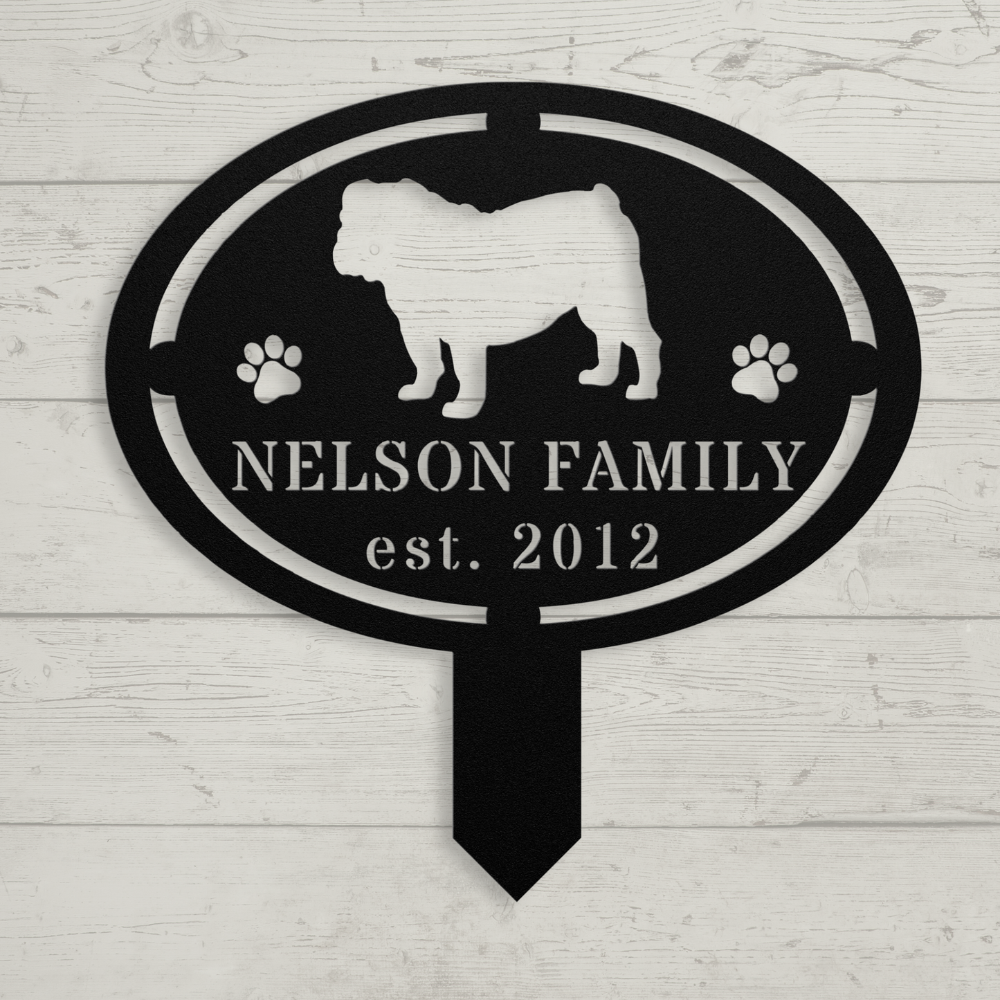 English Bulldog Family Yard Sign