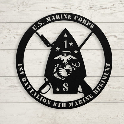 U.S. Marine Corps 1/8 Metal Wall Sign