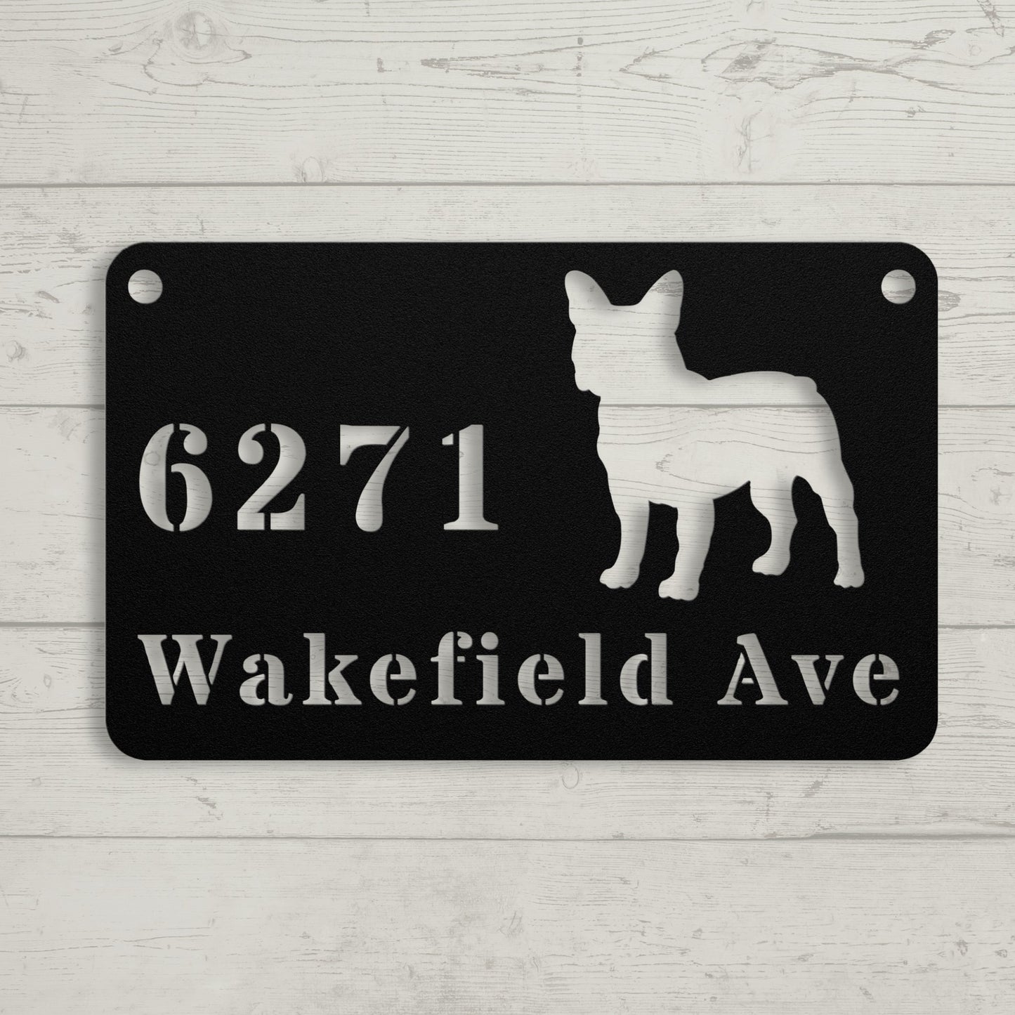 French Bulldog Boulevard Metal Porch Sign