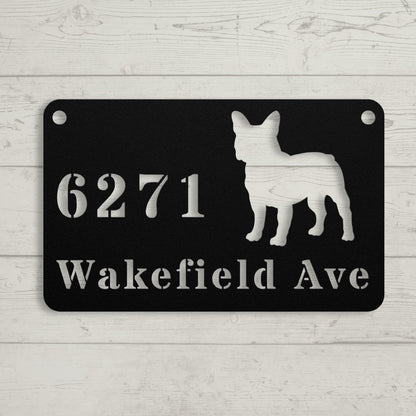 French Bulldog Boulevard Metal Porch Sign