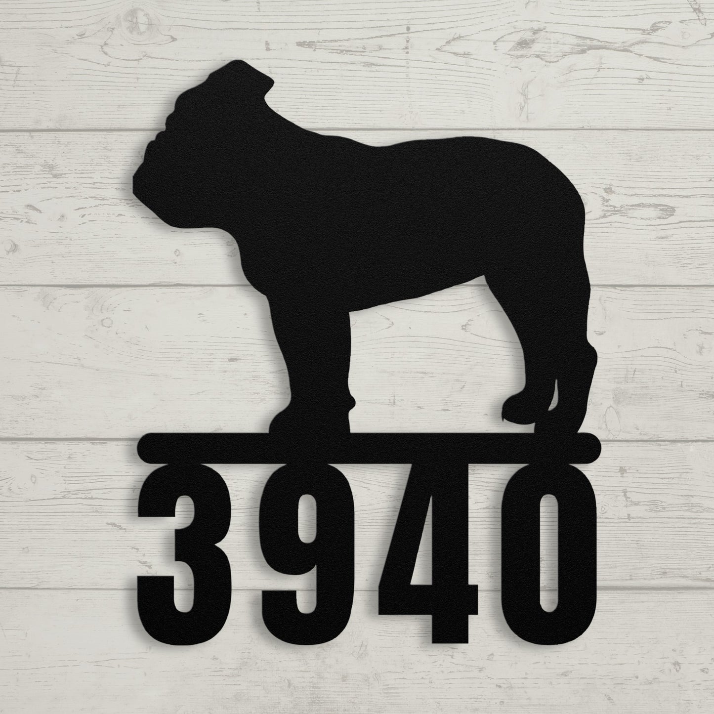 Destination English Bulldog Home Metal Porch Sign