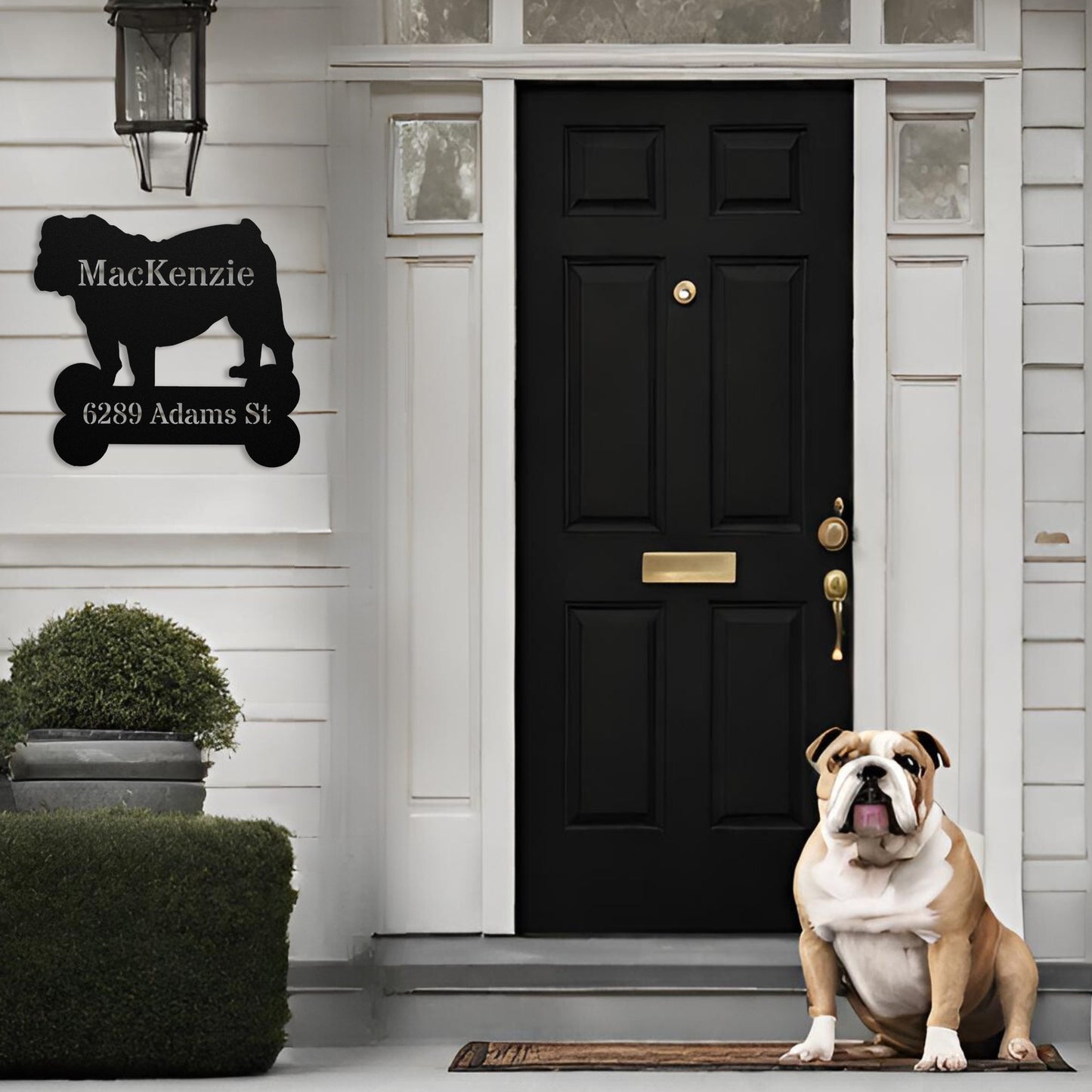 House of Bulldog Metal Porch Sign