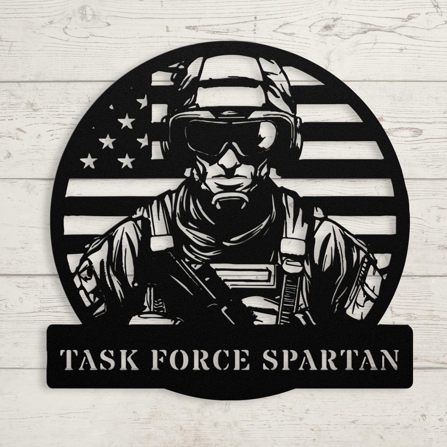 Tactical Soldier Metal Sign – Custom Military Wall Art