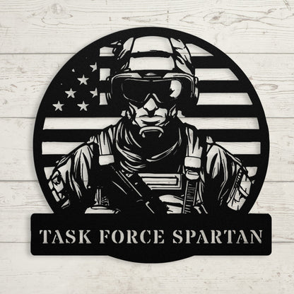 Tactical Soldier Metal Sign – Custom Military Wall Art