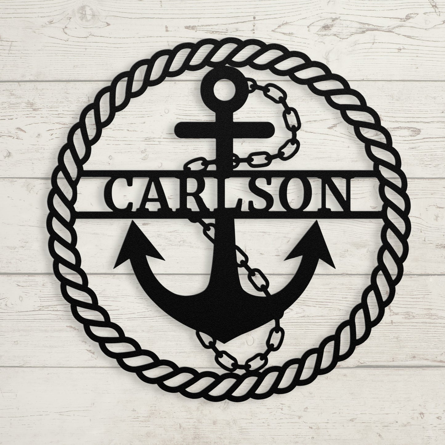 Anchor Metal Sign – Custom Nautical Family Name Wall Art