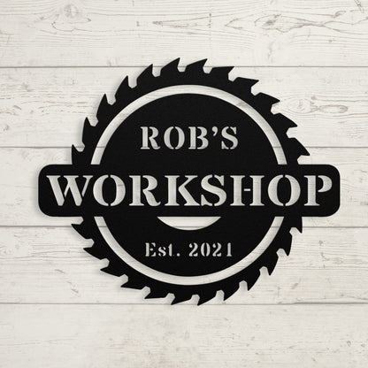 Personalized Circular Saw Metal Sign – Workshop & Contractor Wall Art