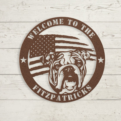 Bold and Patriotic: English Bulldog Wall Art, Customized for Your Home