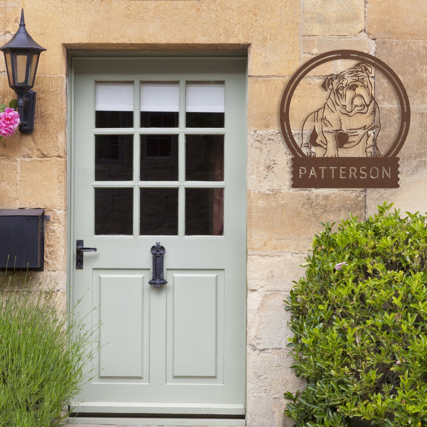 Personalized Bulldog Full Body Wall Sign