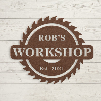 Personalized Circular Saw Metal Sign – Workshop & Contractor Wall Art