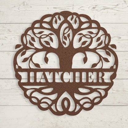 Custom Tree of Life Family Name Metal Sign