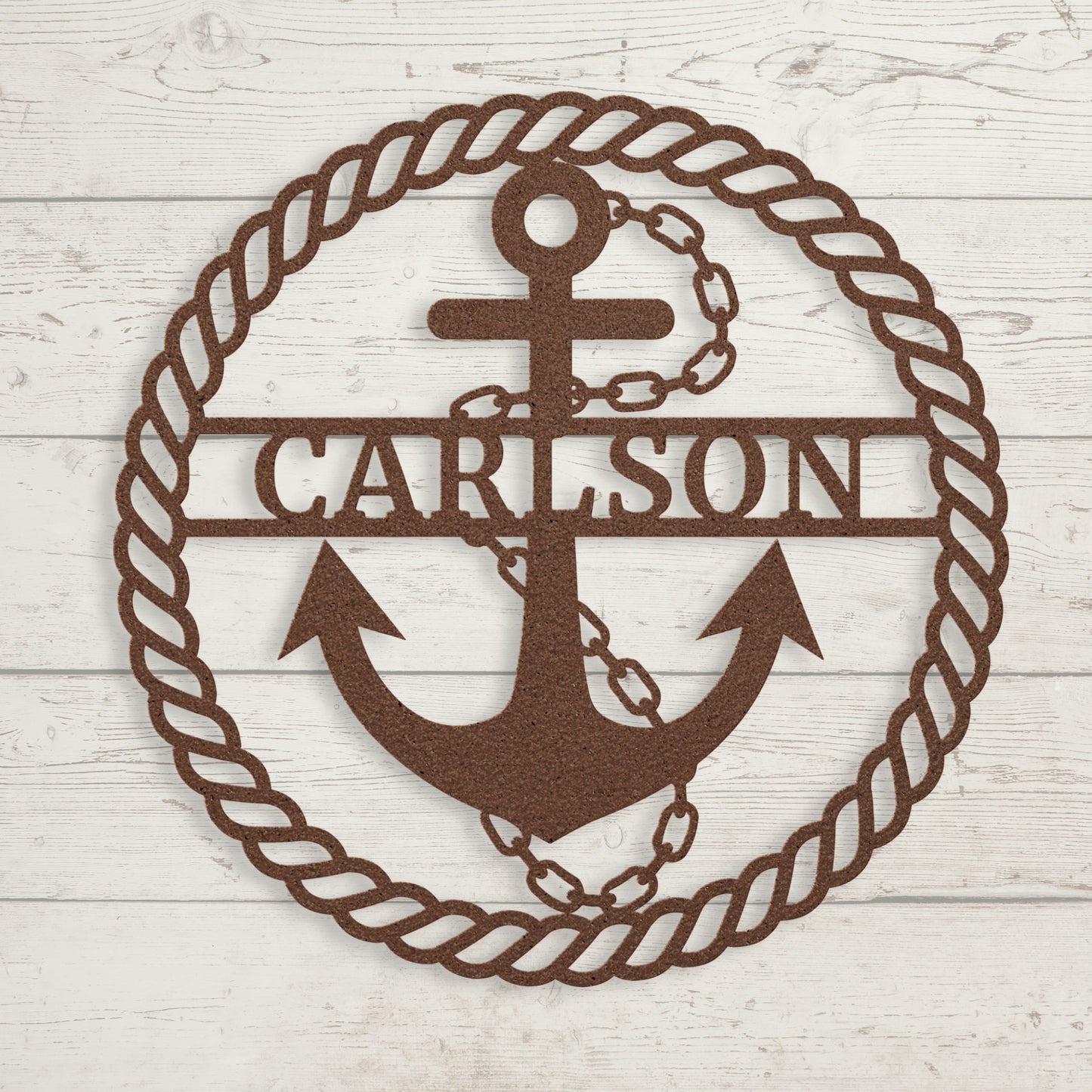 Anchor Metal Sign – Custom Nautical Family Name Wall Art