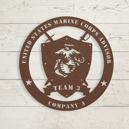 Custom Marine Corps Metal Sign