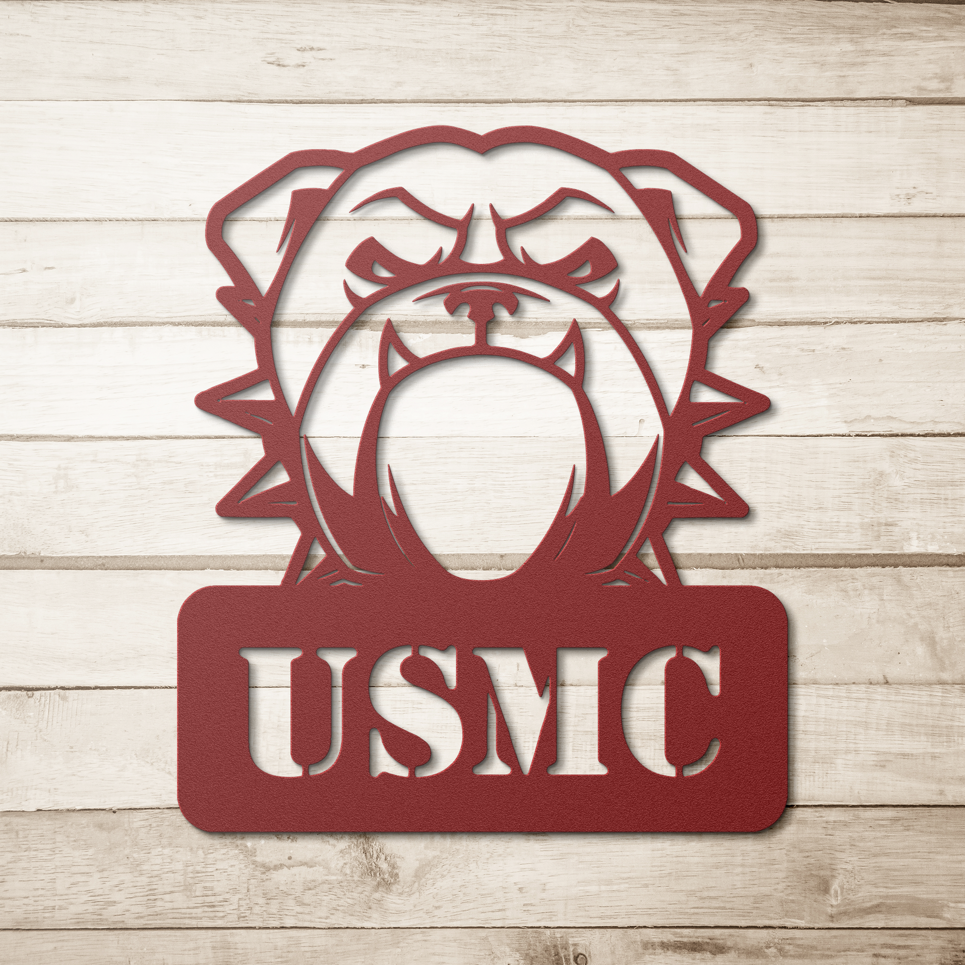 Fierce_USMC_Bulldog_Metal_Wall_Sign_Red_Simple_Wood_BKGD_Mockup.png_16009494