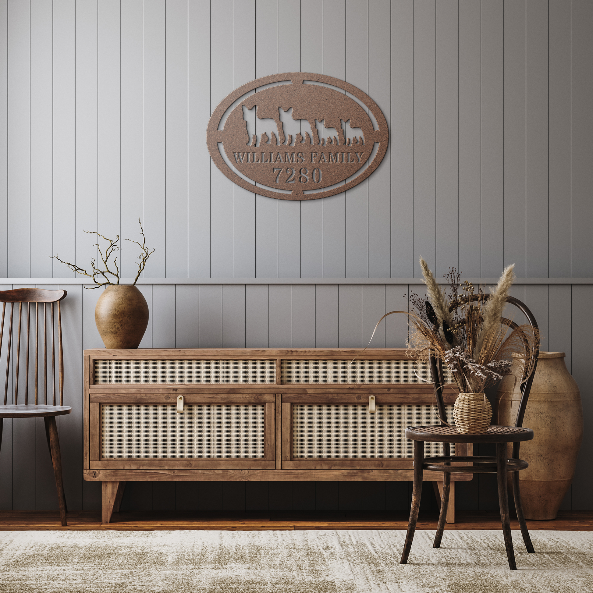 French_Bulldog_Family_House_Number_Metal_Copper_Rustic_Hallway_Mockup.png_16009111