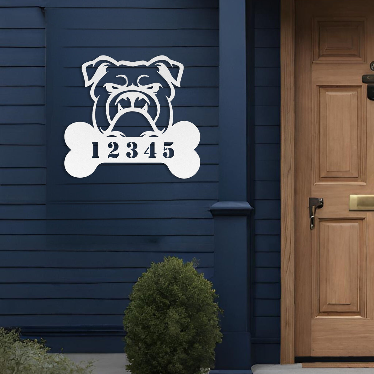Personalized Bulldog House Number Sign