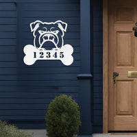 Personalized Bulldog House Number Sign