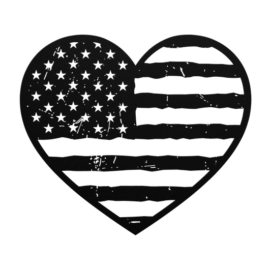 Heart of America: Rustic Flag Metal Wall Decor