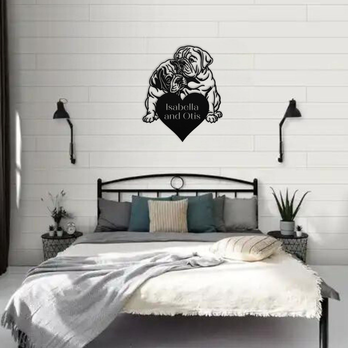 Bulldog Love Story Metal Sign