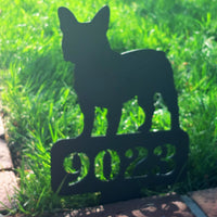 French Bulldog House Numbers Yard Sign