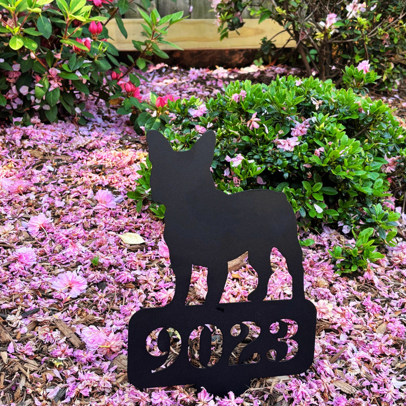 French Bulldog House Numbers Yard Sign