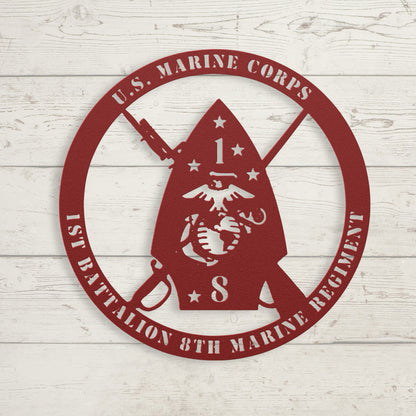 U.S. Marine Corps 1/8 Metal Wall Sign
