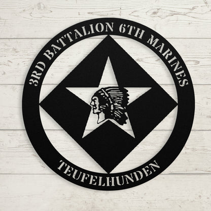 3rd Battalion 6th Marines | Personalized USMC Military Wall Art | Veteran & Marine Gift