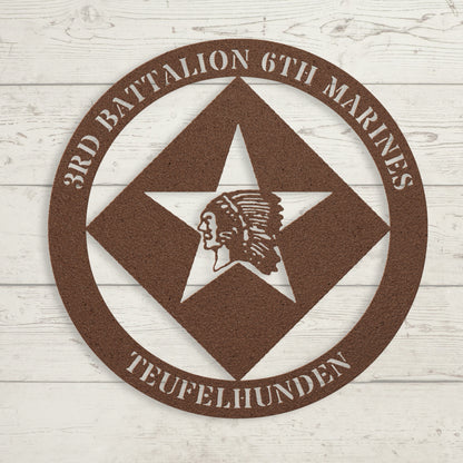 3rd Battalion 6th Marines | Personalized USMC Military Wall Art | Veteran & Marine Gift