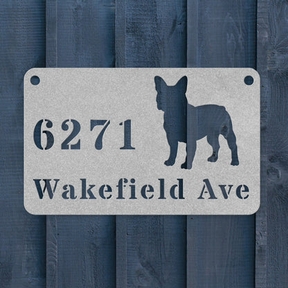 French Bulldog Boulevard Metal Porch Sign