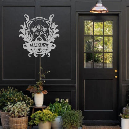 Bulldog Family Name Metal Sign